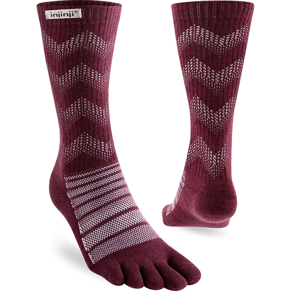 Calcetines INJINJI OUTDOOR MIDWEIGHT CREW WOOL (Garnet) - 75% Lana Merino