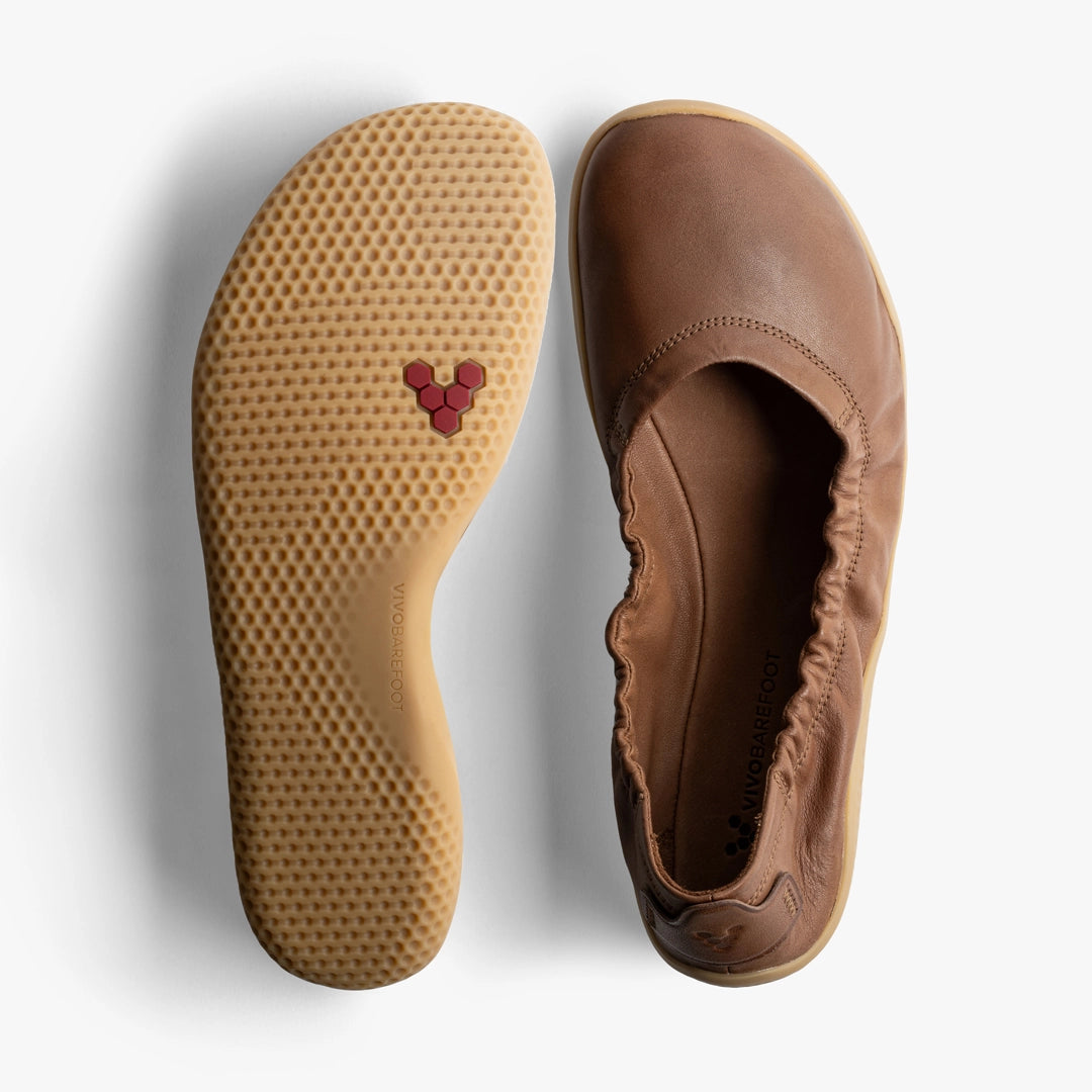 Vivobarefoot PRIMUS ASANA YIN BALLERINA LEATHER WOMENS TAN