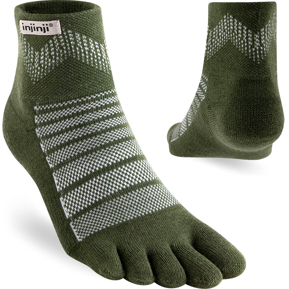 Calcetines INJINJI OUTDOOR MIDWEIGHT MINI-CREW WOOL (Forest) - 71% Lana Merino