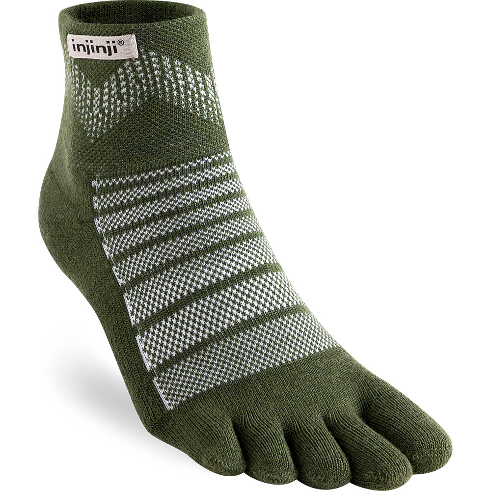 Calcetines INJINJI OUTDOOR MIDWEIGHT MINI-CREW WOOL (Forest) - 71% Lana Merino