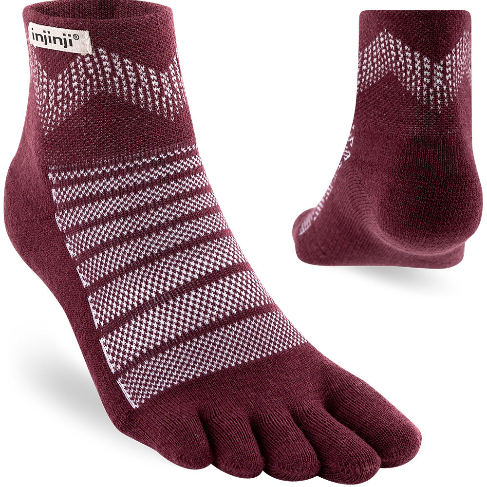Calcetines INJINJI OUTDOOR MIDWEIGHT MINI-CREW WOOL (Garnet) - 71% Lana Merino (Copia)