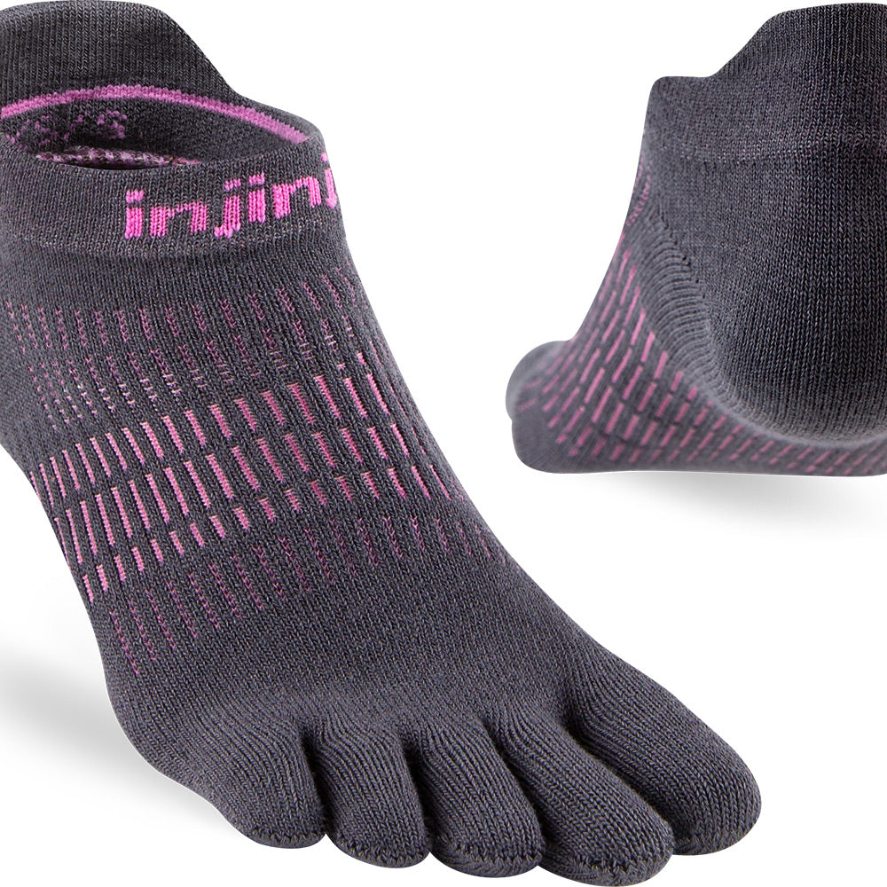 Calcetines INJINJI WOMEN'S RUN LIGHTWEIGHT NO-SHOW Charcoal